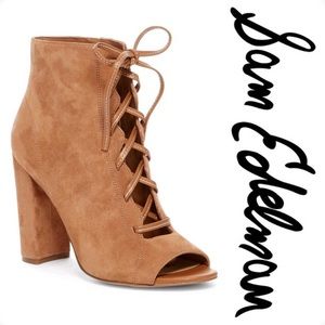 MOVING SALE Sam Edelman brown Yvie lace up tie block heel sandal